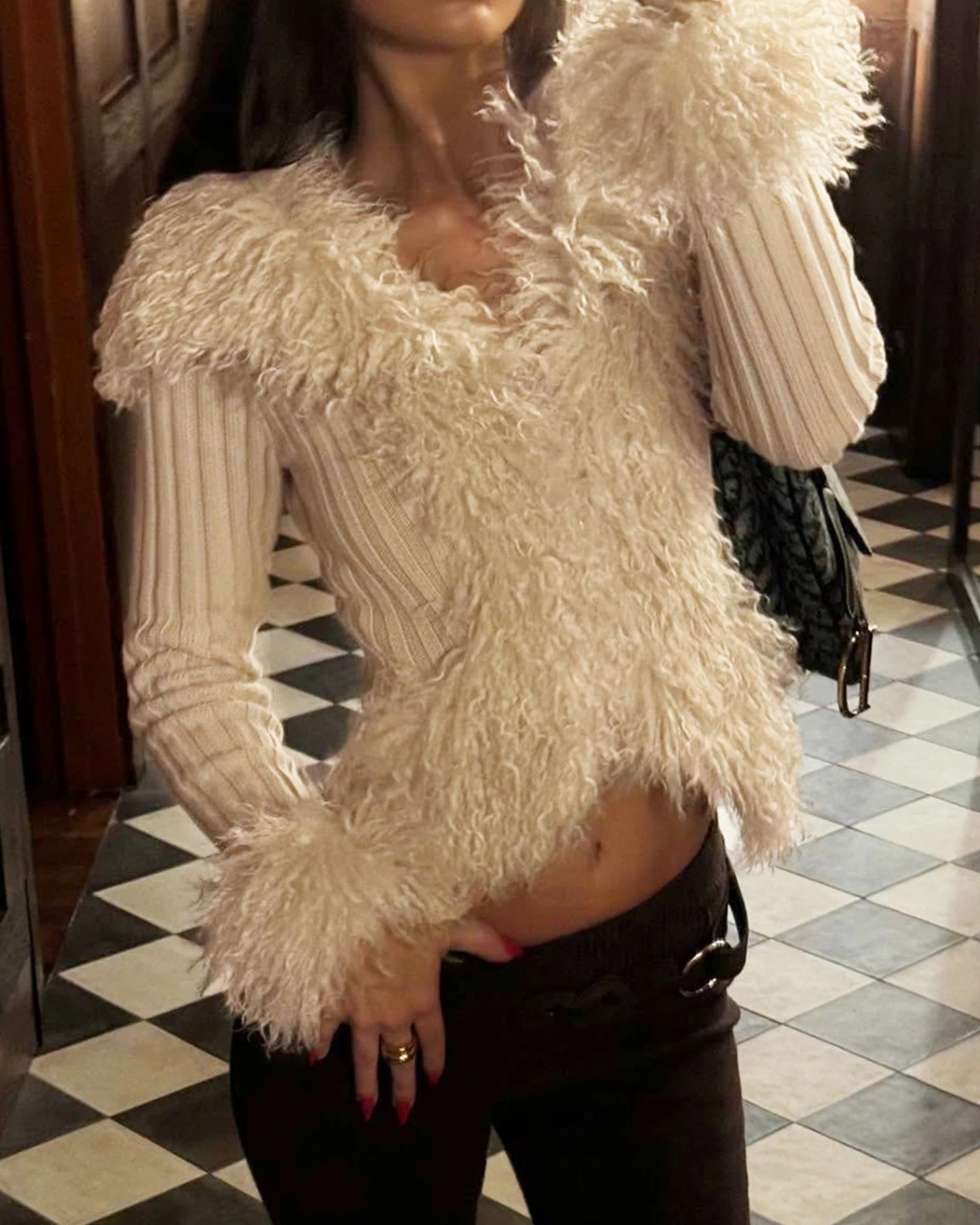 Strick-Cardigan Livia mit Faux-Fur