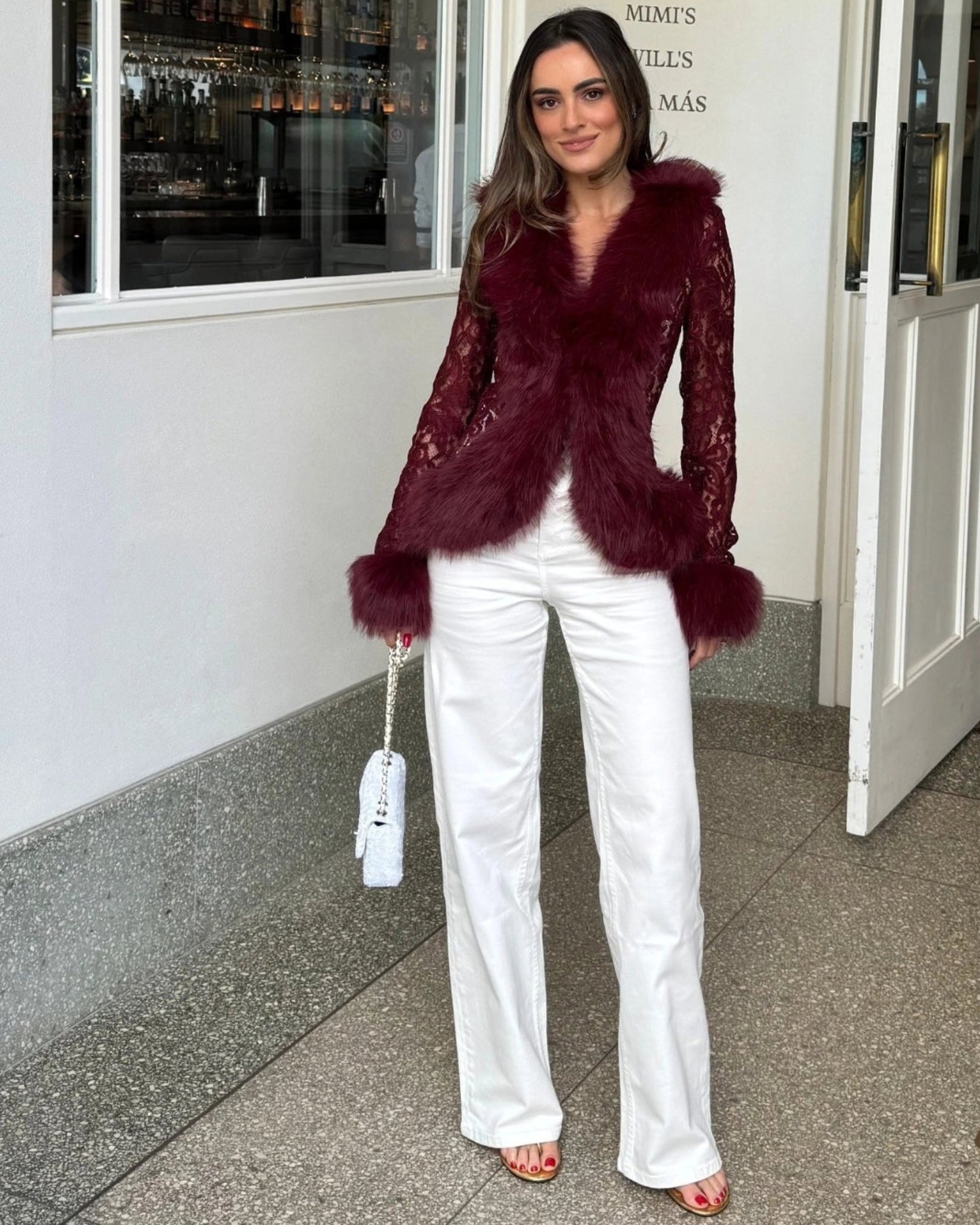 Elisa Lace Faux Fur Jacket