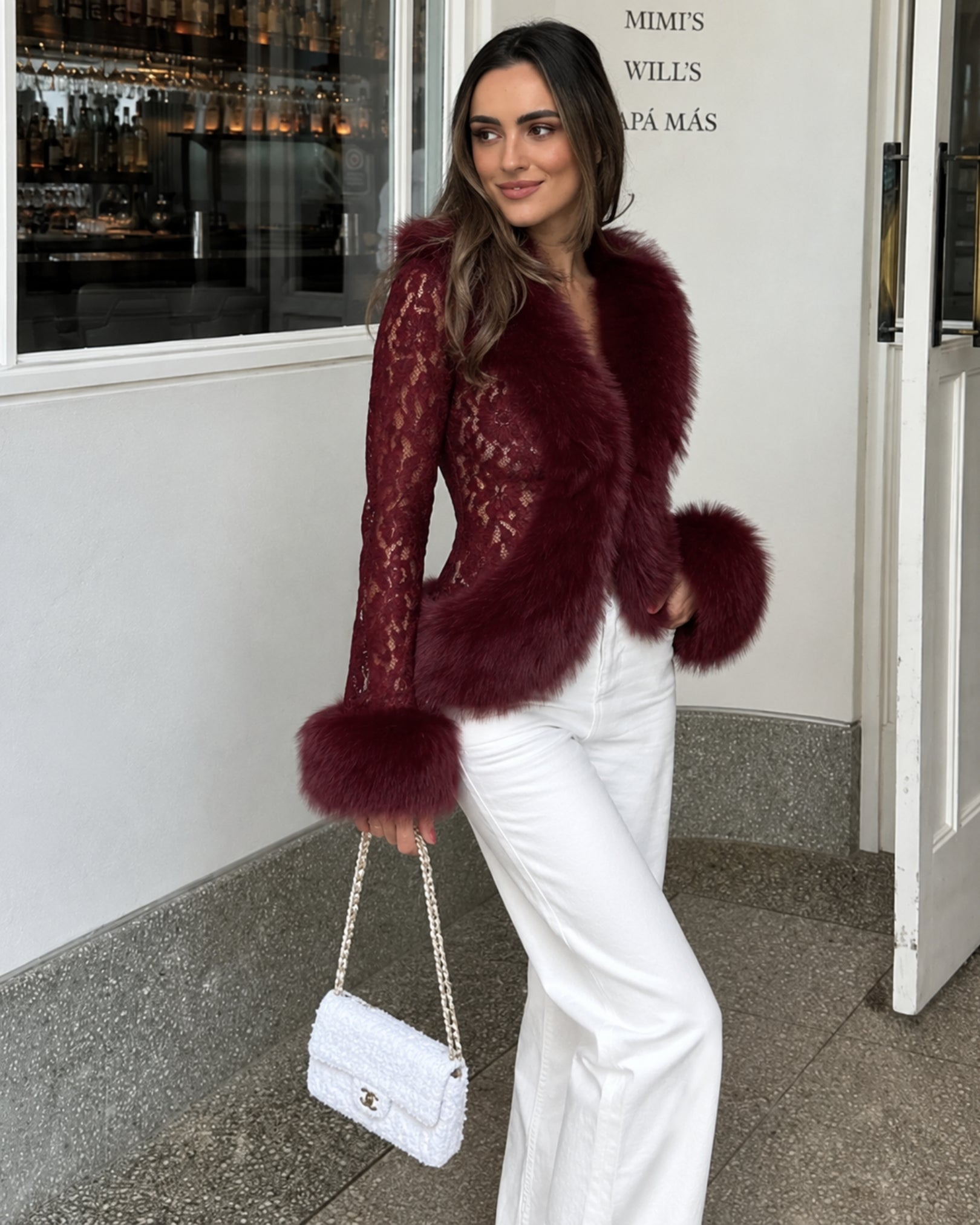 Elisa Lace Faux Fur Jacket